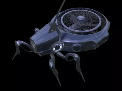 Sci-Fi Dron Low-poly 3D model