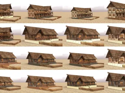 Complete Low Poly Medieval Village Asset Pack  Game Development