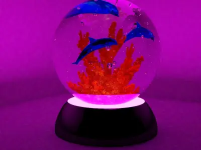 Night light with dolphins Free 3D model