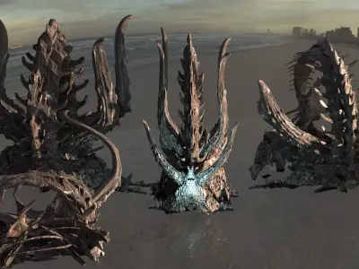 Dark Alien Dragon Bone collection 4 3D model