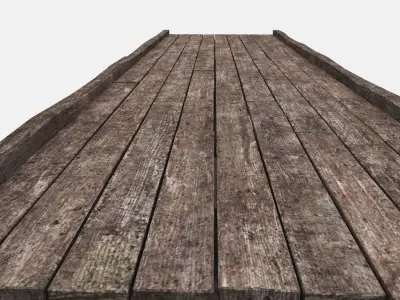 Old Wooden Bridge Low-poly 3D model