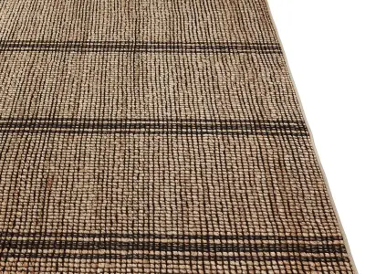 Carpet set 3225 - Hand-Woven Natural - Black Rug - 5K 3D model