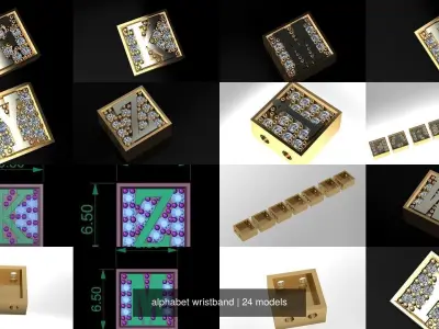 alphabet wristband bracelet  3D Model Pack