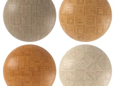 Parquet - Laminate - Wooden floor 4 in 1 3D model 39