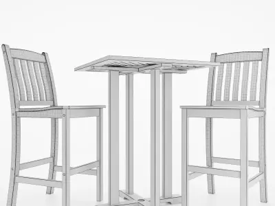 Oasis Bar Chair an Table 3D model