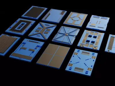SciFi Panels Kitbash LowPoly Low-poly 3D model