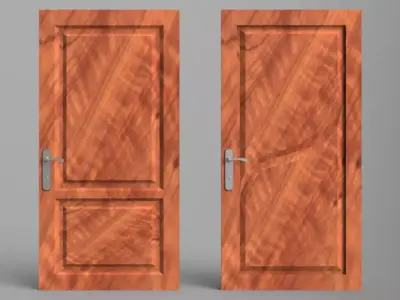 Wooden door 3 3D model