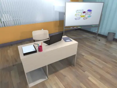 Language school Low-poly 3D model