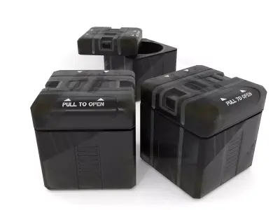 Sci-fi low poly container Low-poly 3D model