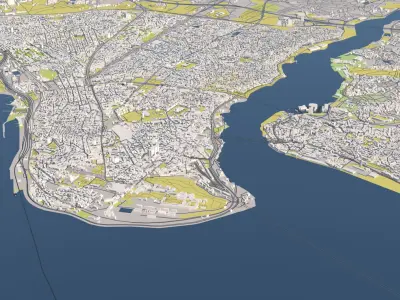 Istanbul 40 x 40 km 3D City 3D Map 3D model