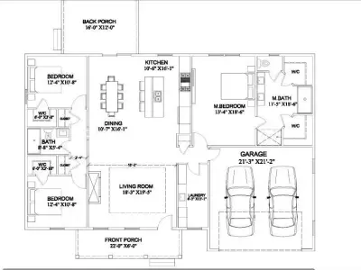 Modern American Farmhouse with Garage 3D Exterior House Model 3D model