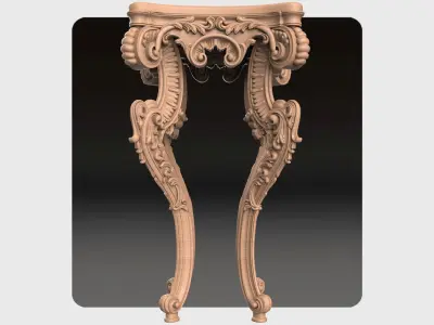 Carved telephone table for CNC 04 3D model