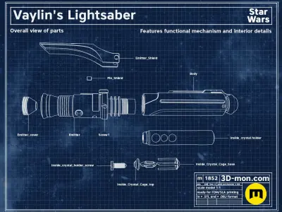 Vaylin lightsaber 3D print model