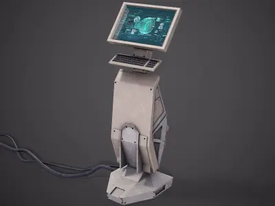 Sci-Fi Terminal PBR Low-poly 3D model