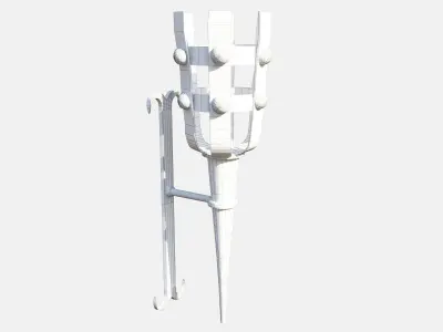 Medieval Torch Low-poly 3D model 12