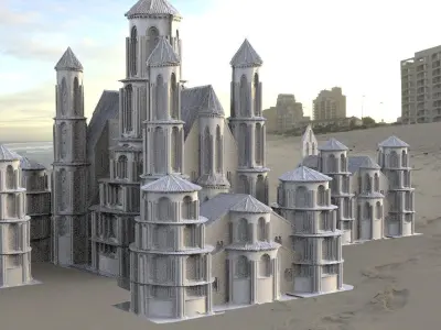 Medieval Spanish fantasy City collection 1 3D model