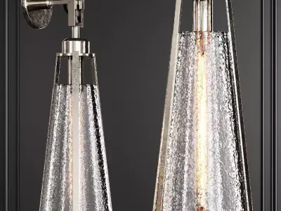 Restoration Hardware ARPEGE CAST GLASS FUNNEL SCONCE Nickel 3D model