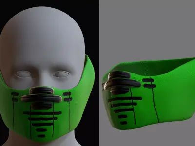 Gas mask helmet 3d model scifi Low-poly  Low-poly 3D model 240