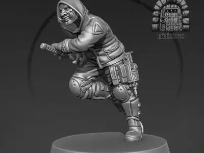 Cyber samurai 3D print model