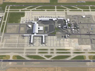 Xian - Airport - XIY Low-poly 3D model