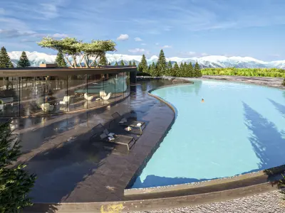 Modern Spa Wellness Retreat Facility  3D Model  Low-poly 3D model