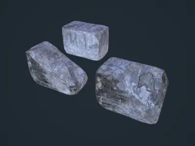 Cement Blocks Low-poly 3D model