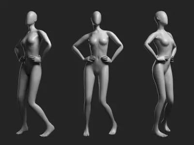  Animated Female Mesh 14 poses v3 