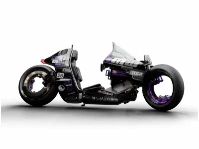 Cyberpunk motorcycle Random Represent 3D model