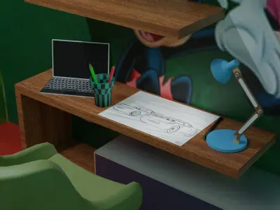 KIDS BED ROOM Free low-poly 3D model