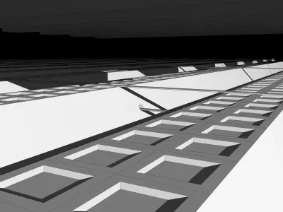 Modular labyrinth of the Blame megastructure Low-poly 3D model