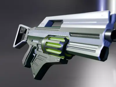 Sci-Fi Plasma Rifle Low-poly 3D model