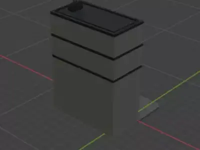 Stylized Low Poly Cafe Building With Outdoor Seating Low-poly 3D model