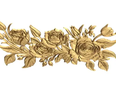  decor set Roses wall mural 50  3D print model purchase
