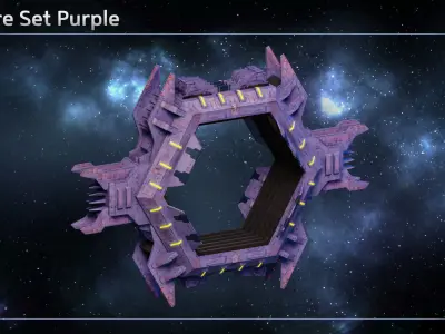 Progenitor Spaceship Jumpgate Low-poly 3D model