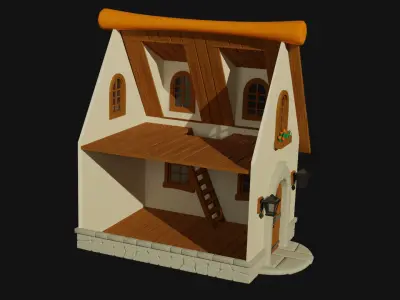 Cartoon House 12 Low-poly 3D model