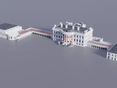 White House 3D Model and extras 3D model