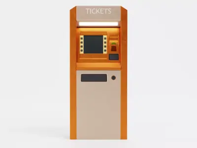Ticket Machine Low-poly 3D model
