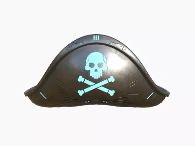 SciFi Pirate Hat A01 - Futuristic Character Design Low-poly 3D model