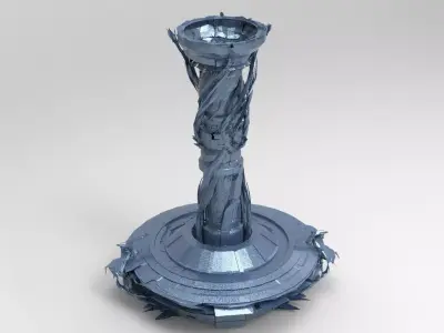 Dark weave Watchtower hollow torch tower Low-poly 3D model