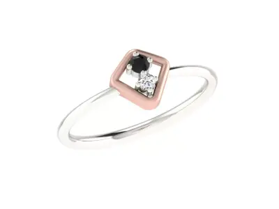 Solitaire Women Engagement Band Ring 3D print model