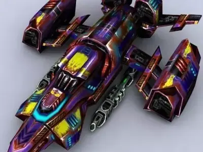 3DRT - Sci-Fi Fighters Fleet  - Fighter 11 Low-poly 3D model