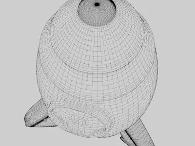 Low poly Rocket spaceship Low-poly 3D model