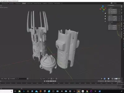 3D Printable Light sabre dark side hilt 3D print model