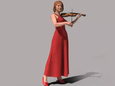 Violinist Low-poly 3D model