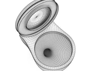 White Round Toilet Bowl 3D model