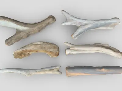 Dead Wood Pack Low-poly 3D model