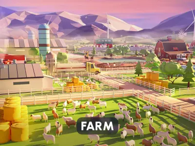 Farm 1 Low-poly 3D model
