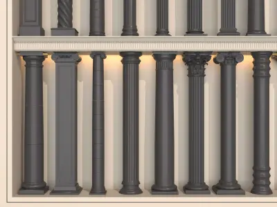 Classical Columns pillar decorate 3D model