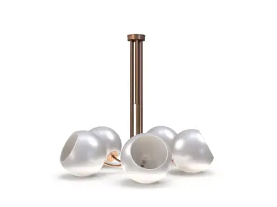 Celeste 5 Light Chandelier With White Globes Bronze Free 3D model