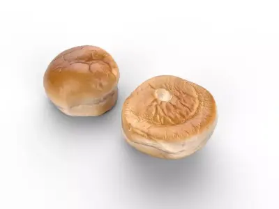 Hamburger Bun M06 Low-poly 3D model